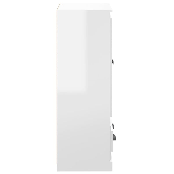 Highboard Weiß Hochglanz 60x35,5x103,5 cm