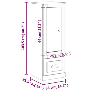 Highboard Braun Eichenoptik, 103,5 cm