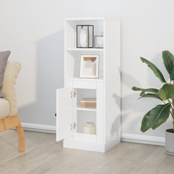 Highboard Weiß Hochglanz 36x35,5x103,5 cm