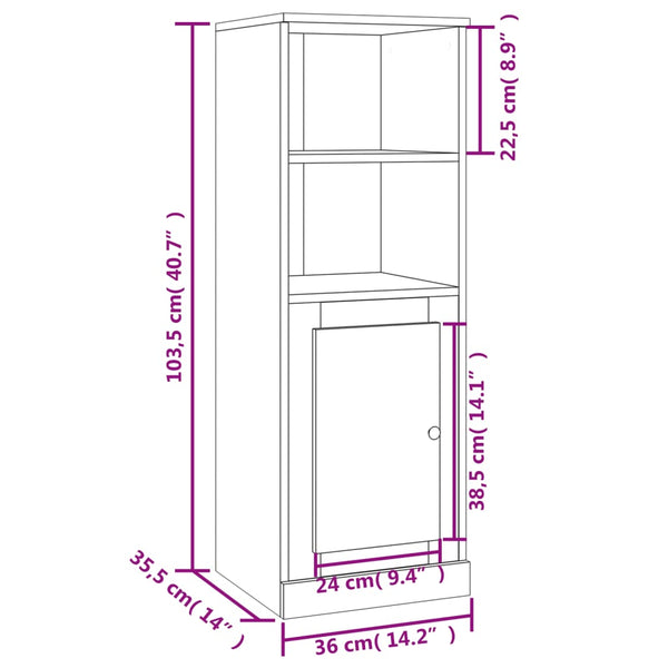 Highboard Weiß Hochglanz 36x35,5x103,5 cm