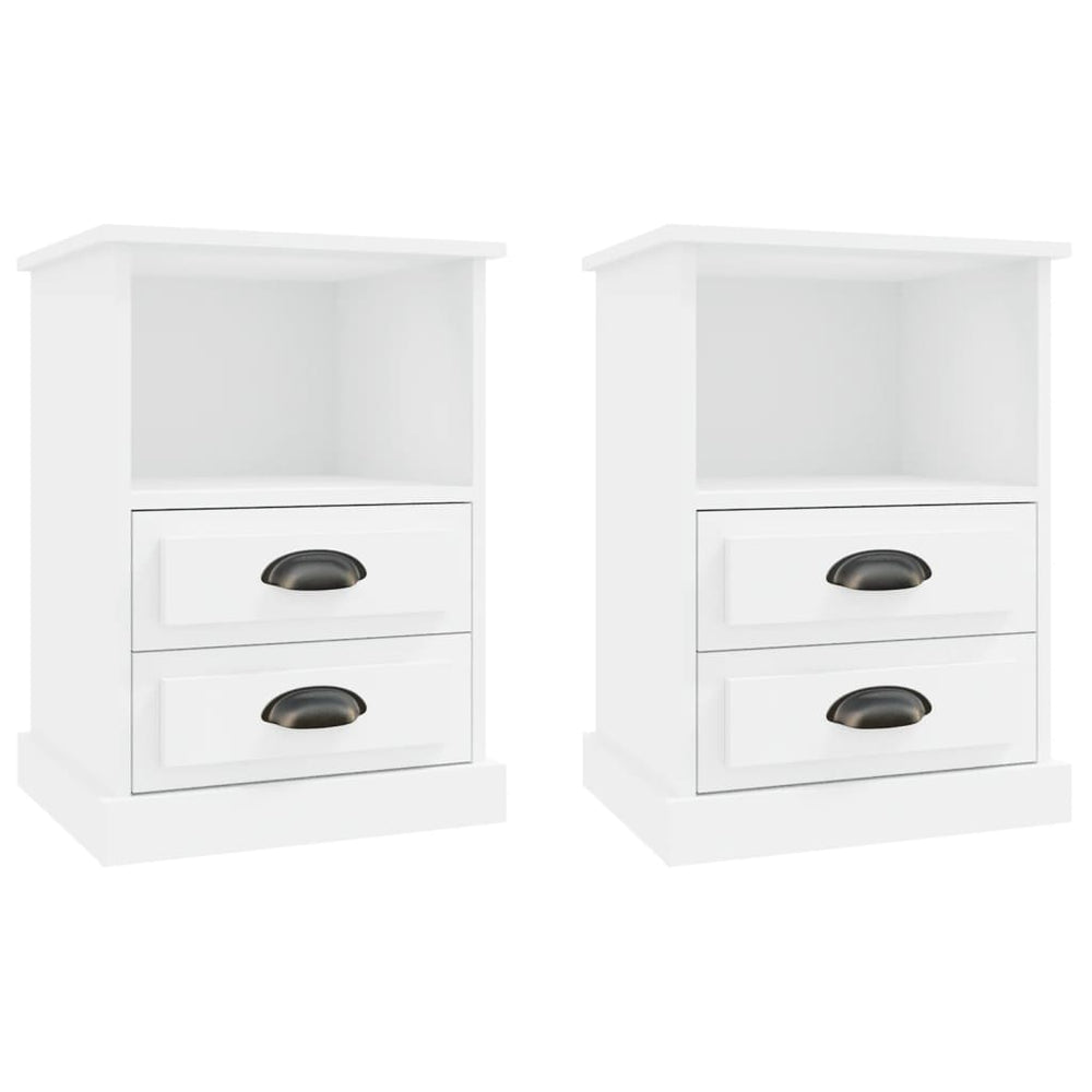 Nachttische 2er Set Weiß 43x36x60 cm