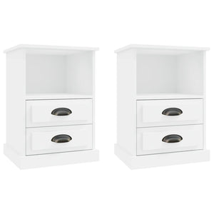 Nachttische 2er Set Weiß 43x36x60 cm
