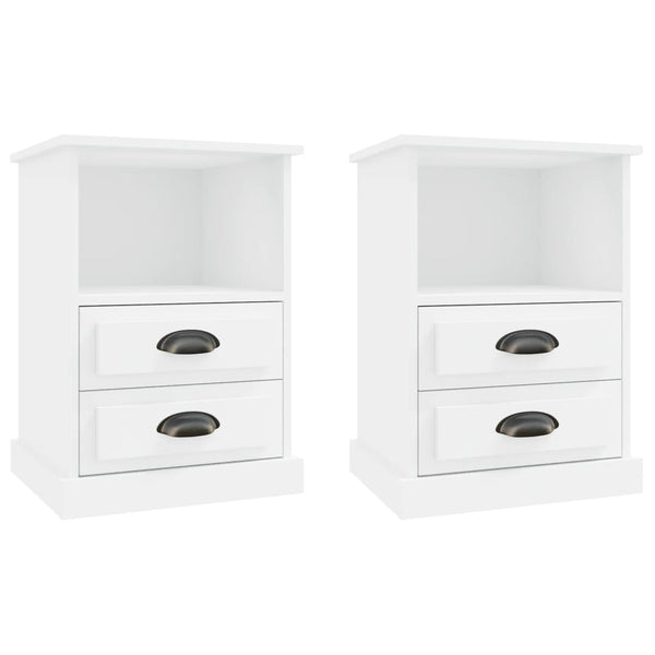 Nachttische 2er Set Weiß 43x36x60 cm
