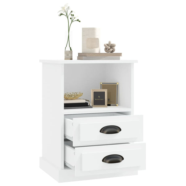 Nachttische 2er Set Weiß 43x36x60 cm