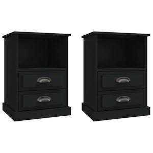Nachttische Schwarz 43x36x60 cm, 2er-Set