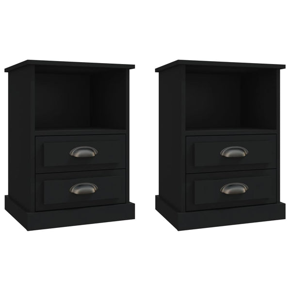 Nachttische Schwarz 43x36x60 cm, 2er-Set