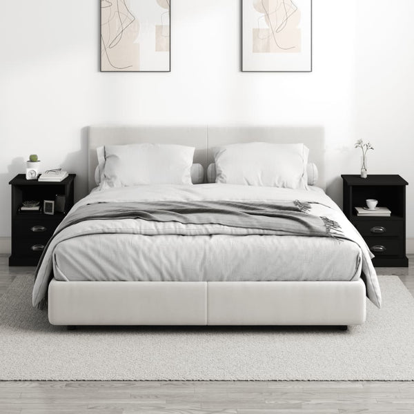 Nachttische Schwarz 43x36x60 cm, 2er-Set