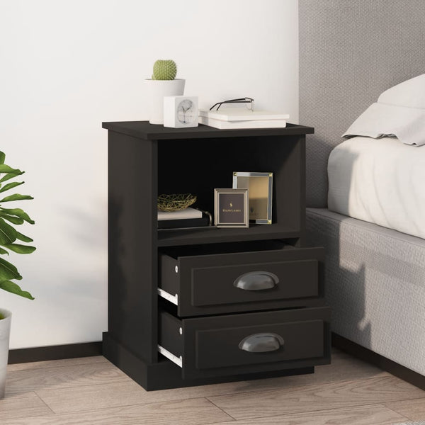 Nachttische Schwarz 43x36x60 cm, 2er-Set