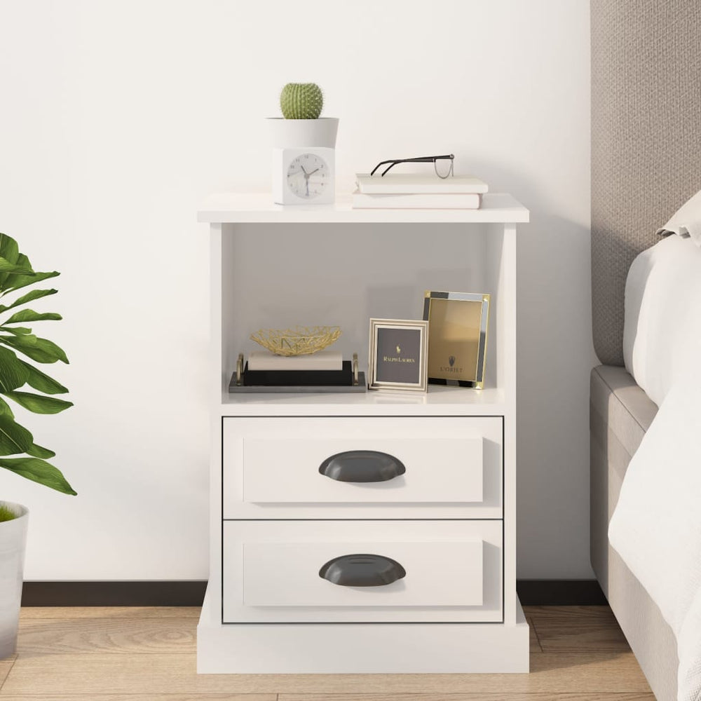 vidaXL Nightstand High Gloss White 43x36x60 cm