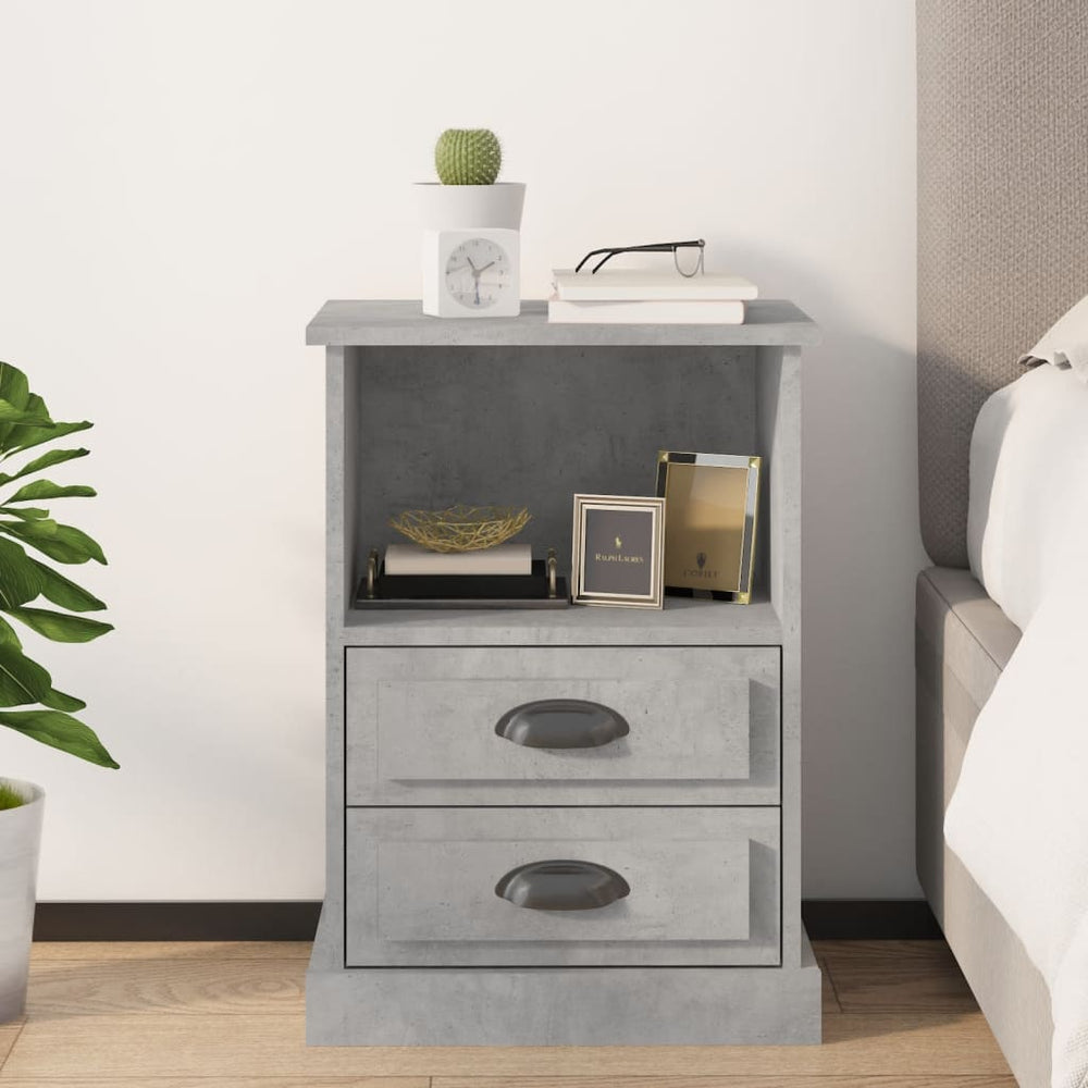 vidaXL Nightstand Concrete Gray 43x36x60 cm