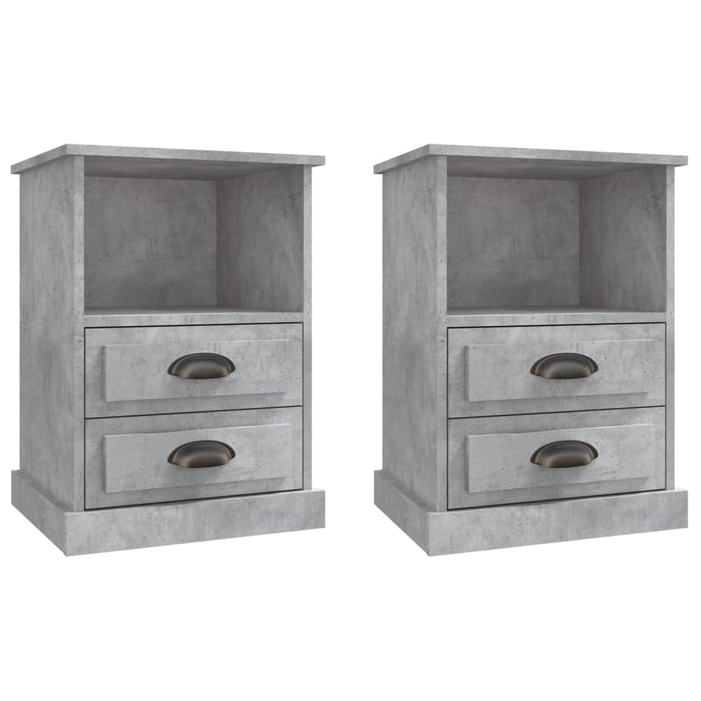 Nachttische 2er Set Betongrau 43x36x60 cm
