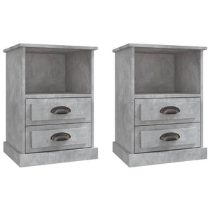 Nachttische 2er Set Betongrau 43x36x60 cm