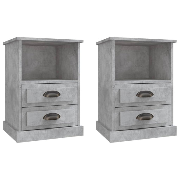 Nachttische 2er Set Betongrau 43x36x60 cm