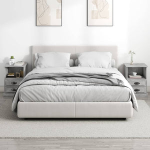 Nachttische 2er Set Betongrau 43x36x60 cm