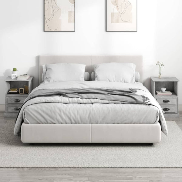Nachttische 2er Set Betongrau 43x36x60 cm