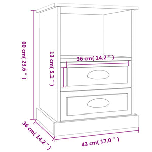 Nachttische 2er Set Betongrau 43x36x60 cm