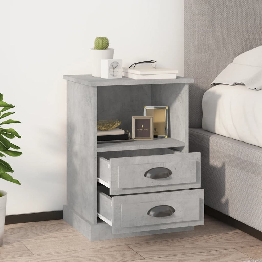 Nachttische 2er Set Betongrau 43x36x60 cm