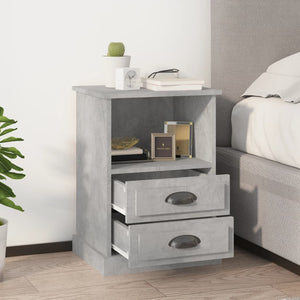 Nachttische 2er Set Betongrau 43x36x60 cm