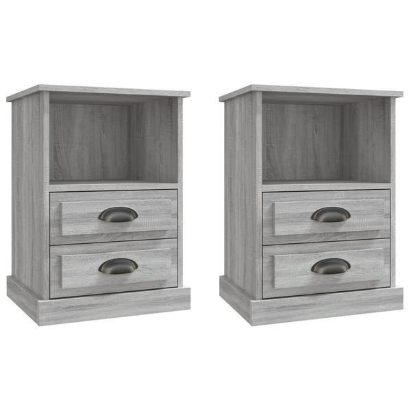 Nachttische 2er Set Grau Sonoma 43x36x60 cm