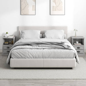 Nachttische 2er Set Grau Sonoma 43x36x60 cm