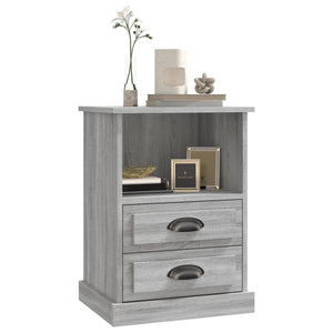 Nachttische 2er Set Grau Sonoma 43x36x60 cm