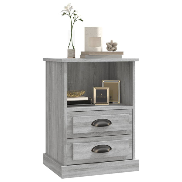 Nachttische 2er Set Grau Sonoma 43x36x60 cm