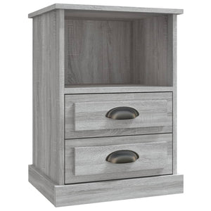 Nachttische 2er Set Grau Sonoma 43x36x60 cm