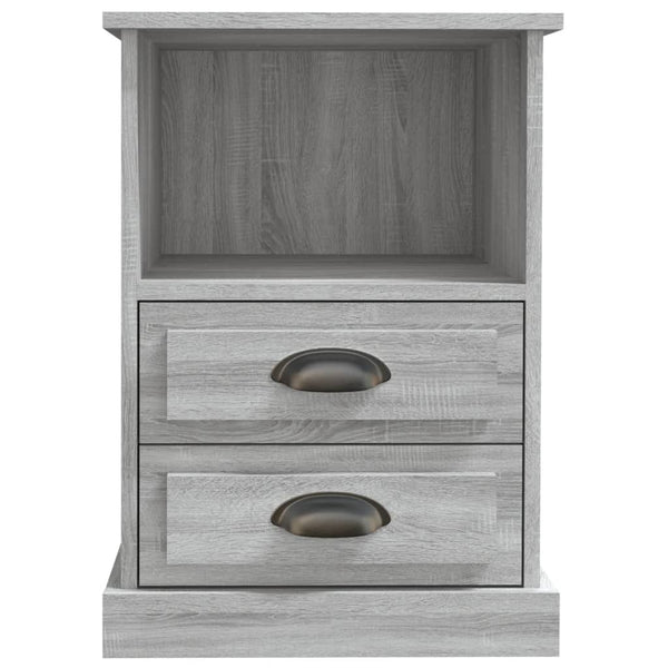 Nachttische 2er Set Grau Sonoma 43x36x60 cm