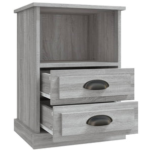 Nachttische 2er Set Grau Sonoma 43x36x60 cm