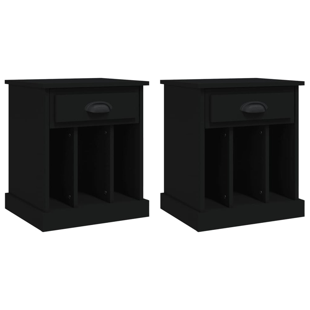 Nachttische Schwarz 2er Set 43x36x50 cm