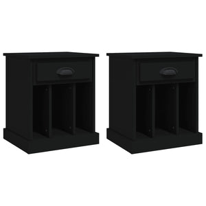 Nachttische Schwarz 2er Set 43x36x50 cm