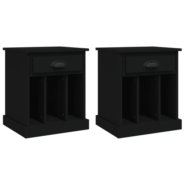 Nachttische Schwarz 2er Set 43x36x50 cm