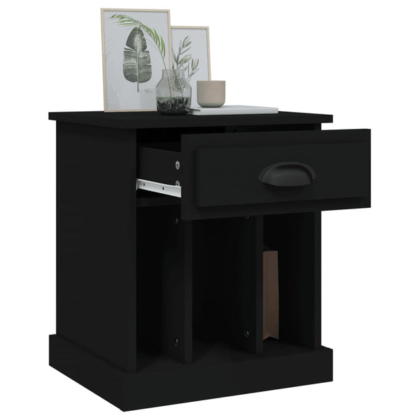 Nachttische Schwarz 2er Set 43x36x50 cm