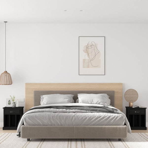 Nachttische Schwarz 2er Set 43x36x50 cm