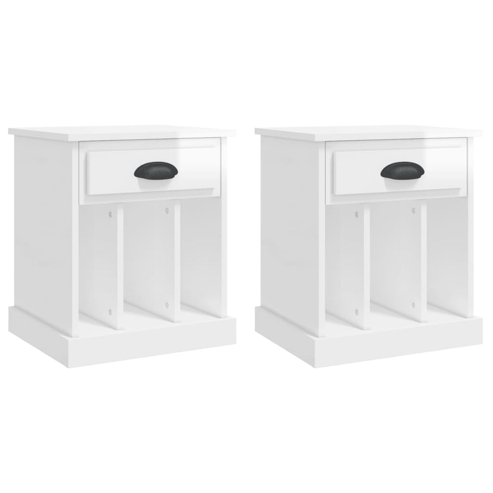 vidaXL Nightstands 2 pcs. High-Gloss White 43x36x50 cm