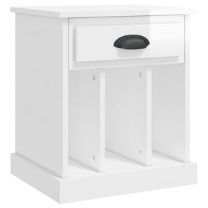 Nachttische 2er Set, Hochglanz Weiß