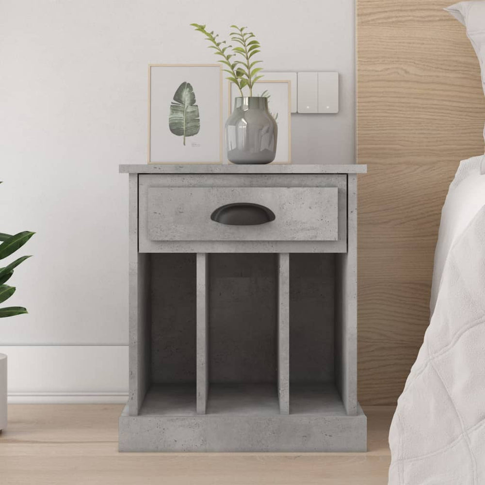 vidaXL Bedside Table Concrete Gray 43x36x50 cm