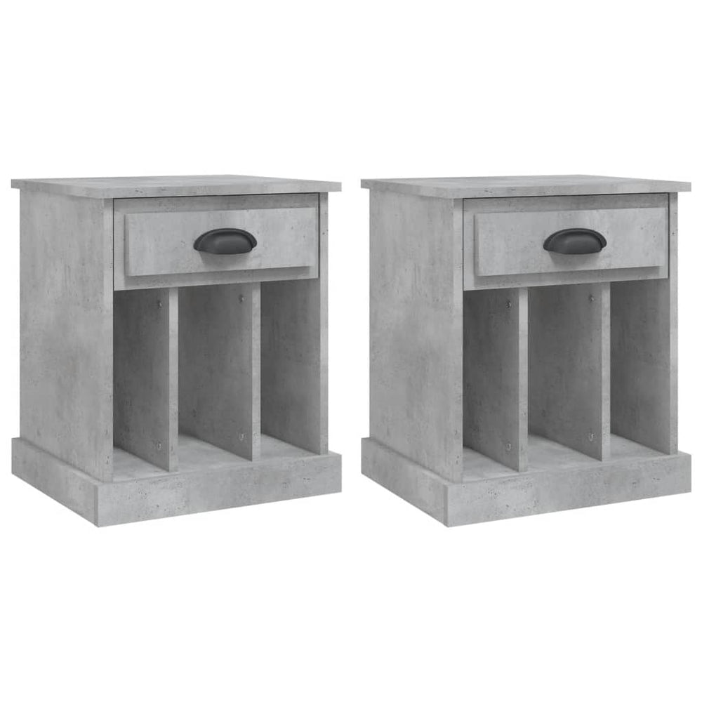 vidaXL Nightstands 2 pcs. Concrete Gray 43x36x50 cm