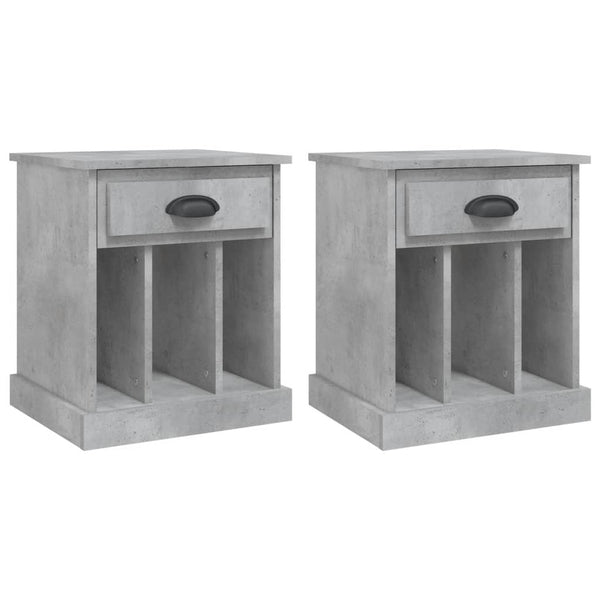 Nachttische 2er Set Betongrau 43x36x50 cm