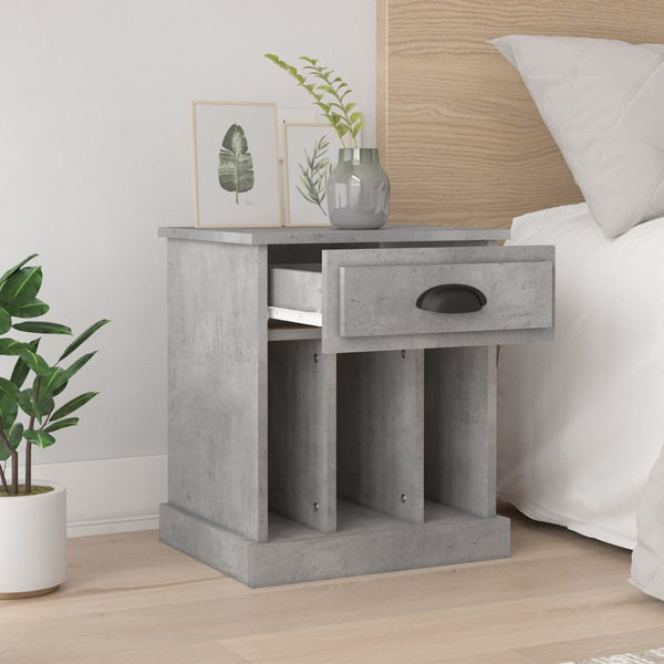 Nachttische 2er Set Betongrau 43x36x50 cm
