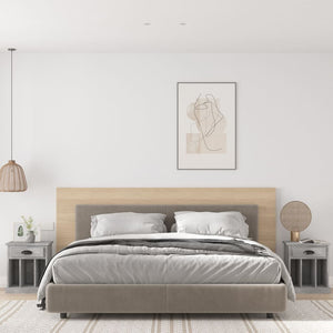 Nachttische 2er Set Betongrau 43x36x50 cm