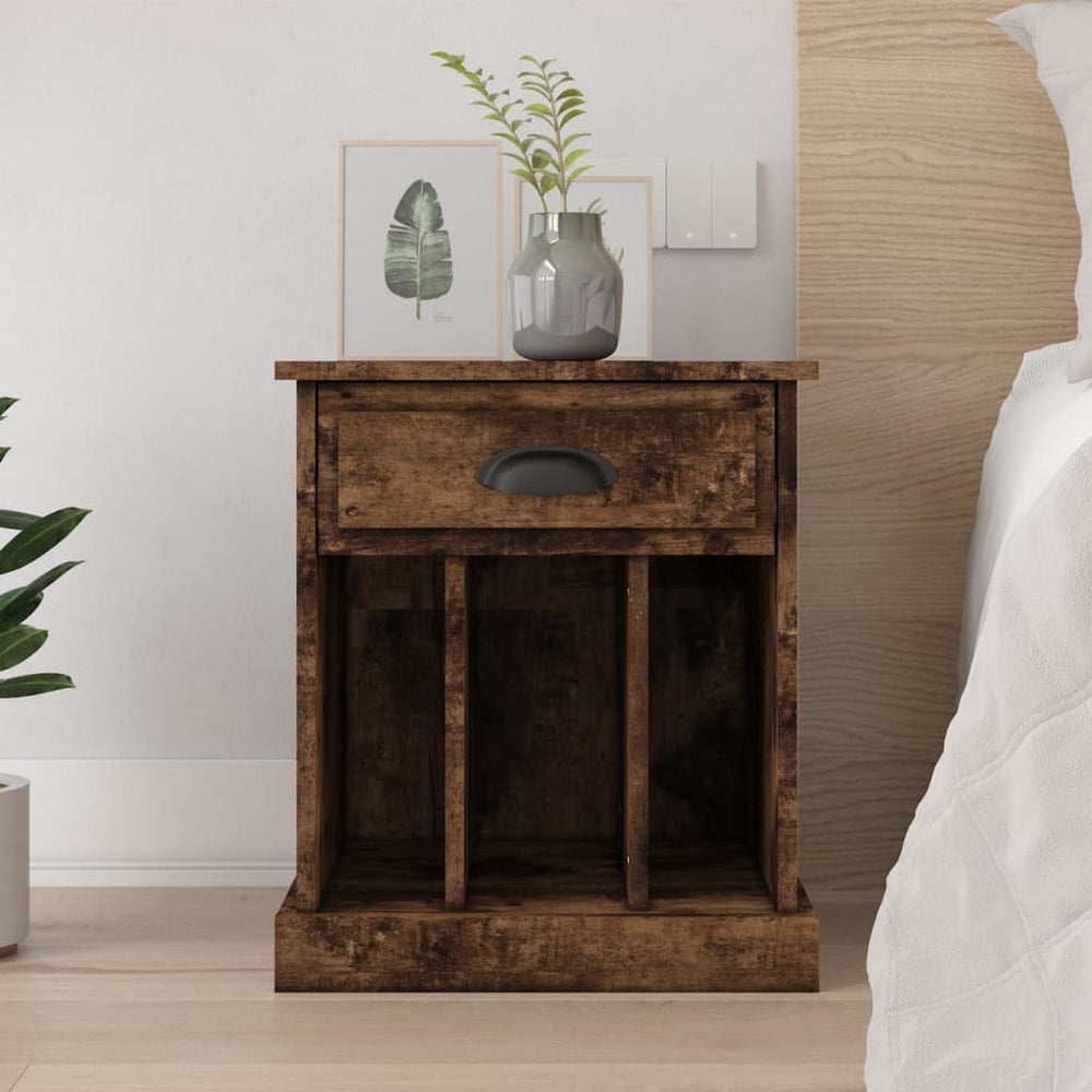 vidaXL Nightstand Smoked Oak 43x36x50 cm