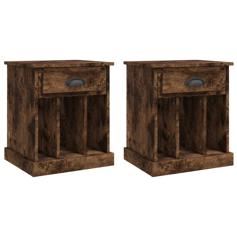 vidaXL Nightstands 2 pcs Smoked Oak 43x36x50 cm