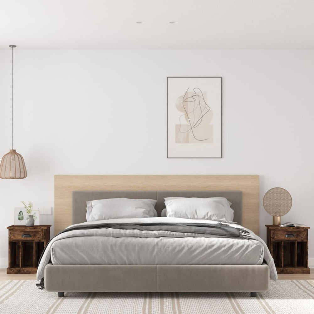vidaXL Nightstands 2 pcs Smoked Oak 43x36x50 cm
