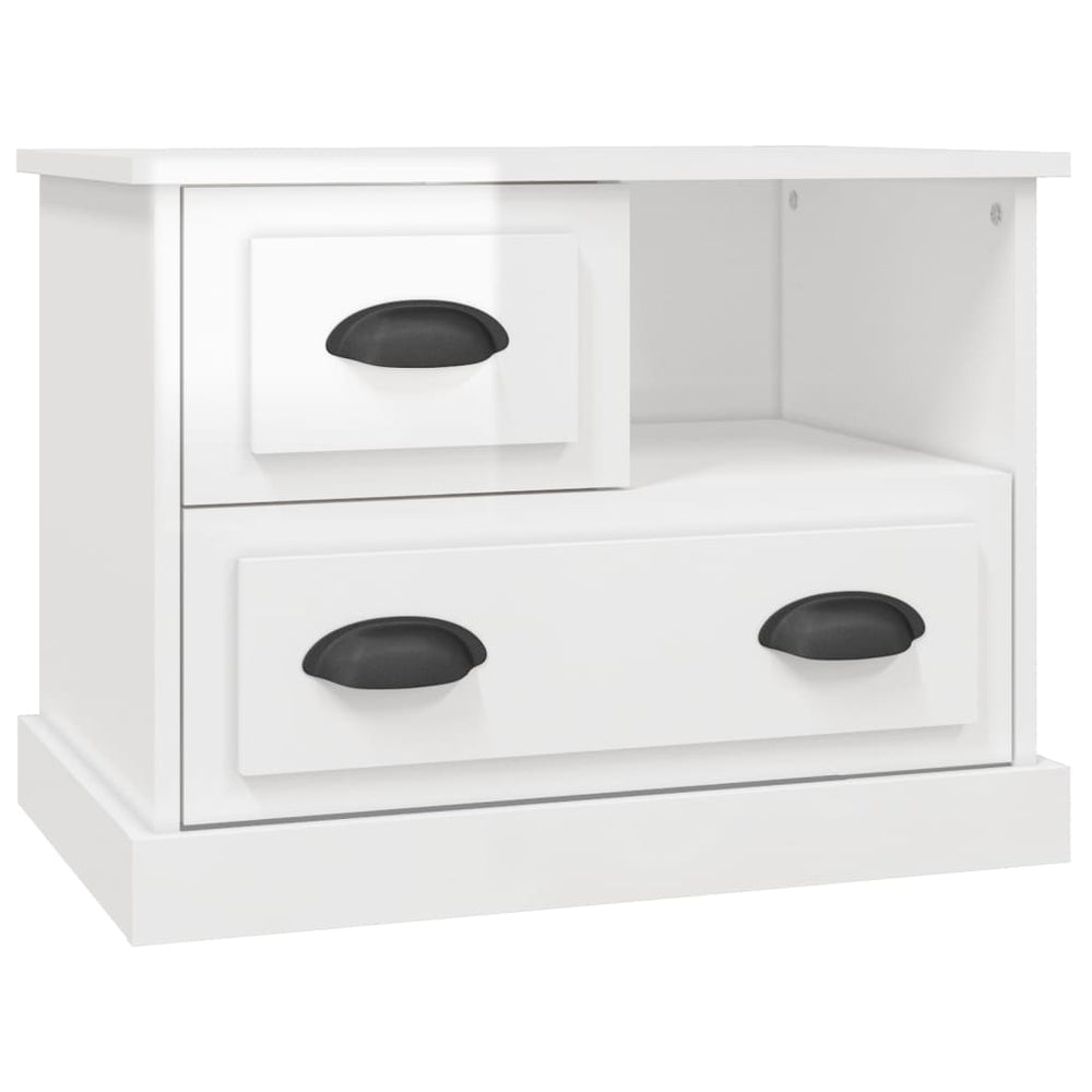 vidaXL High-Gloss White Nightstand 60x39x45 cm