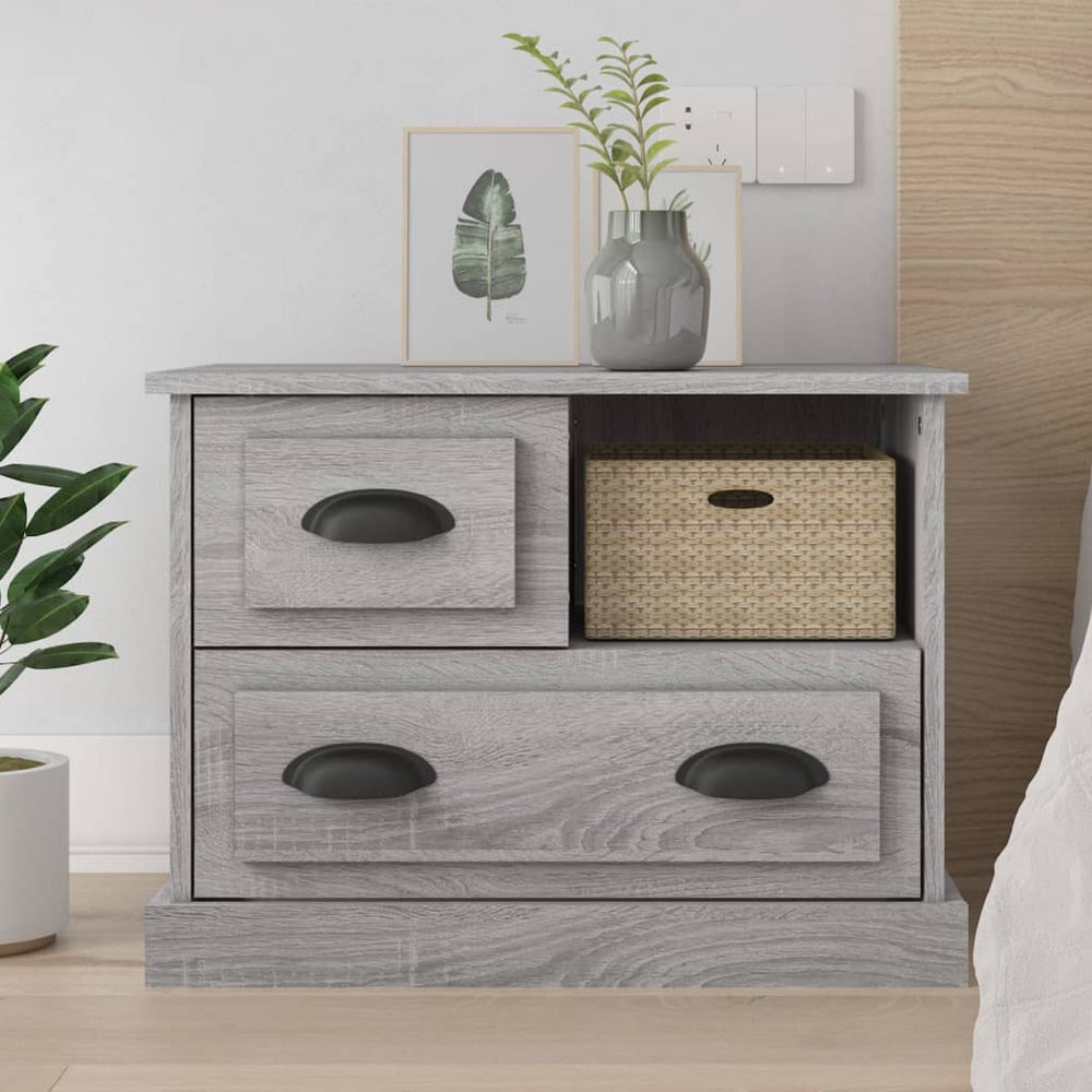 vidaXL Nightstand Gray Sonoma 60x39x45 cm