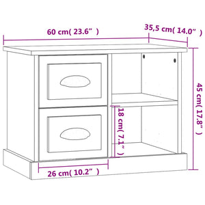 Schwarzer Nachttisch 60x35,5x45 cm