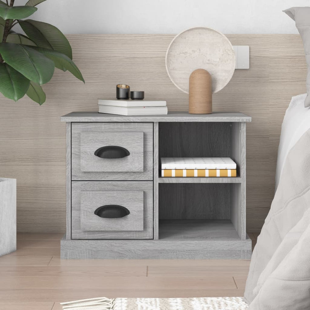 vidaXL Nightstand Gray Sonoma 60x35.5x45 cm