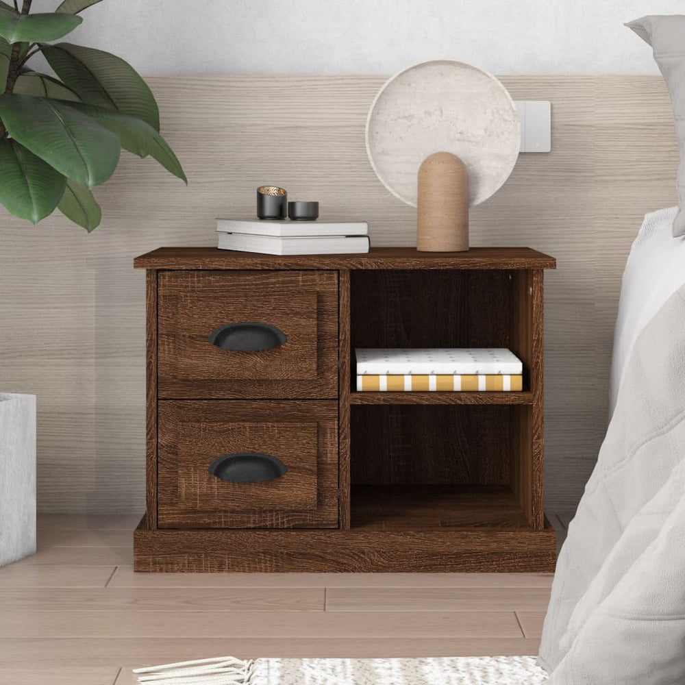 vidaXL Bedside Table Brown Oak-Look 60x35.5x45 cm