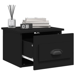 Wand Nachttische Schwarz, 2er-Set